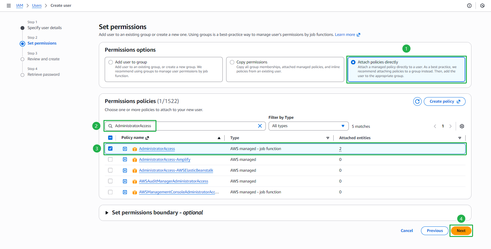 Set Permissions