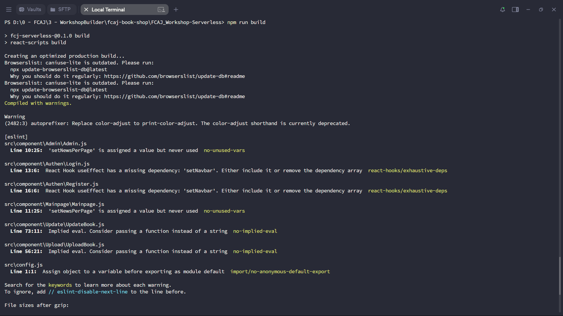 npm run build