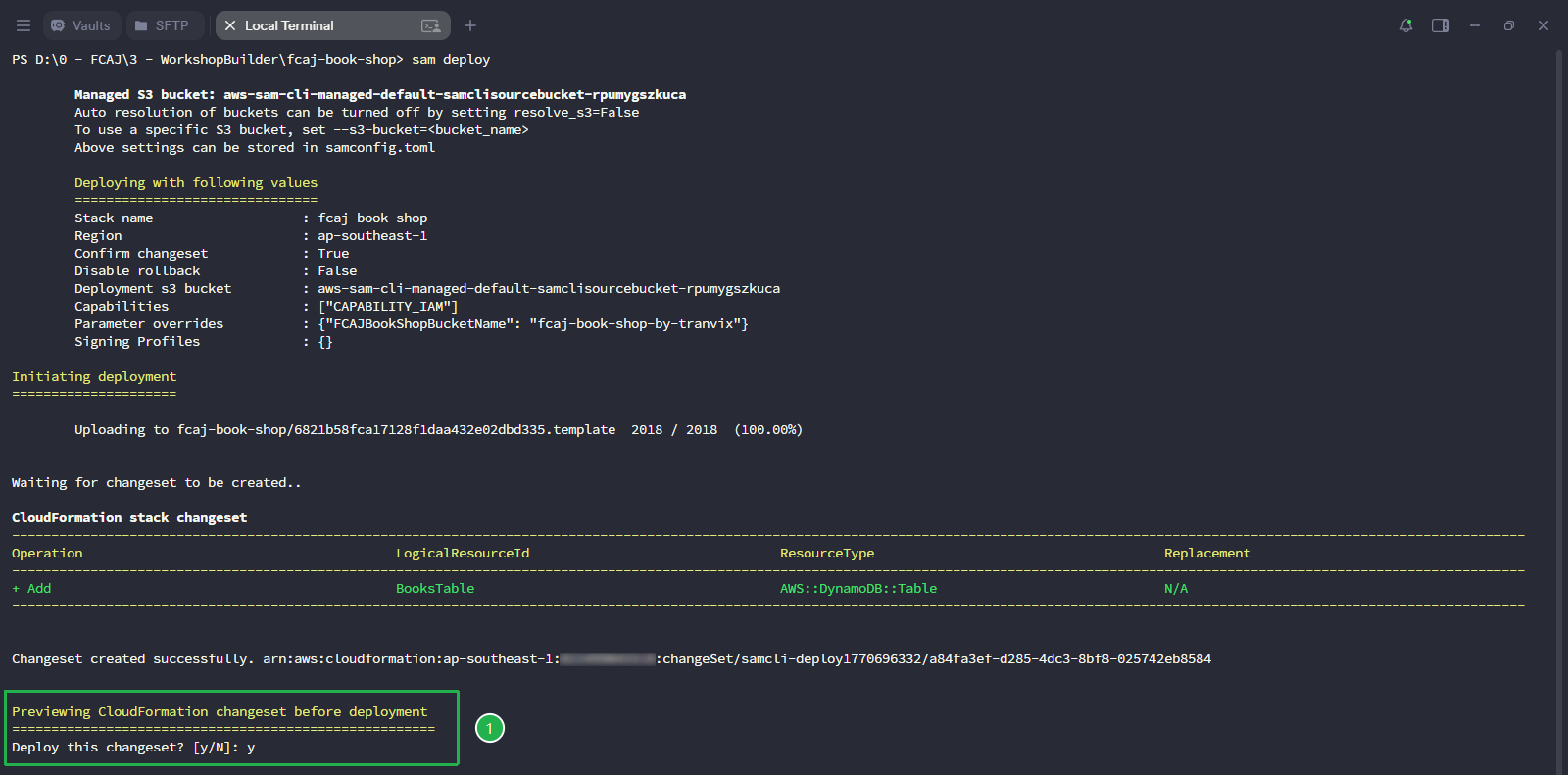 SAM Deploy - Changeset