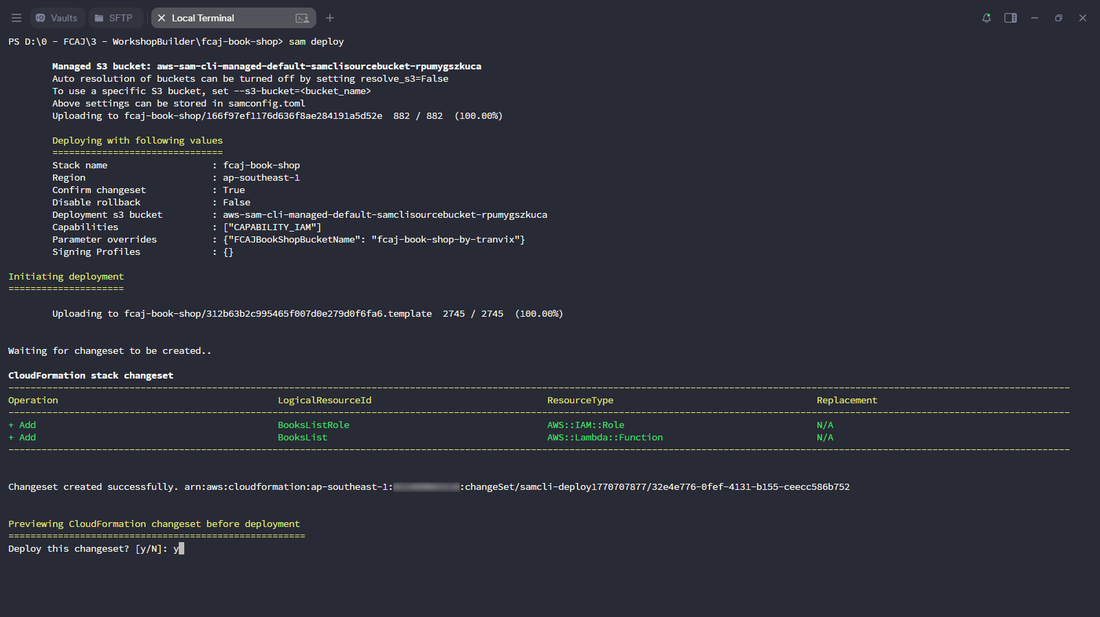 SAM Deploy - Changeset