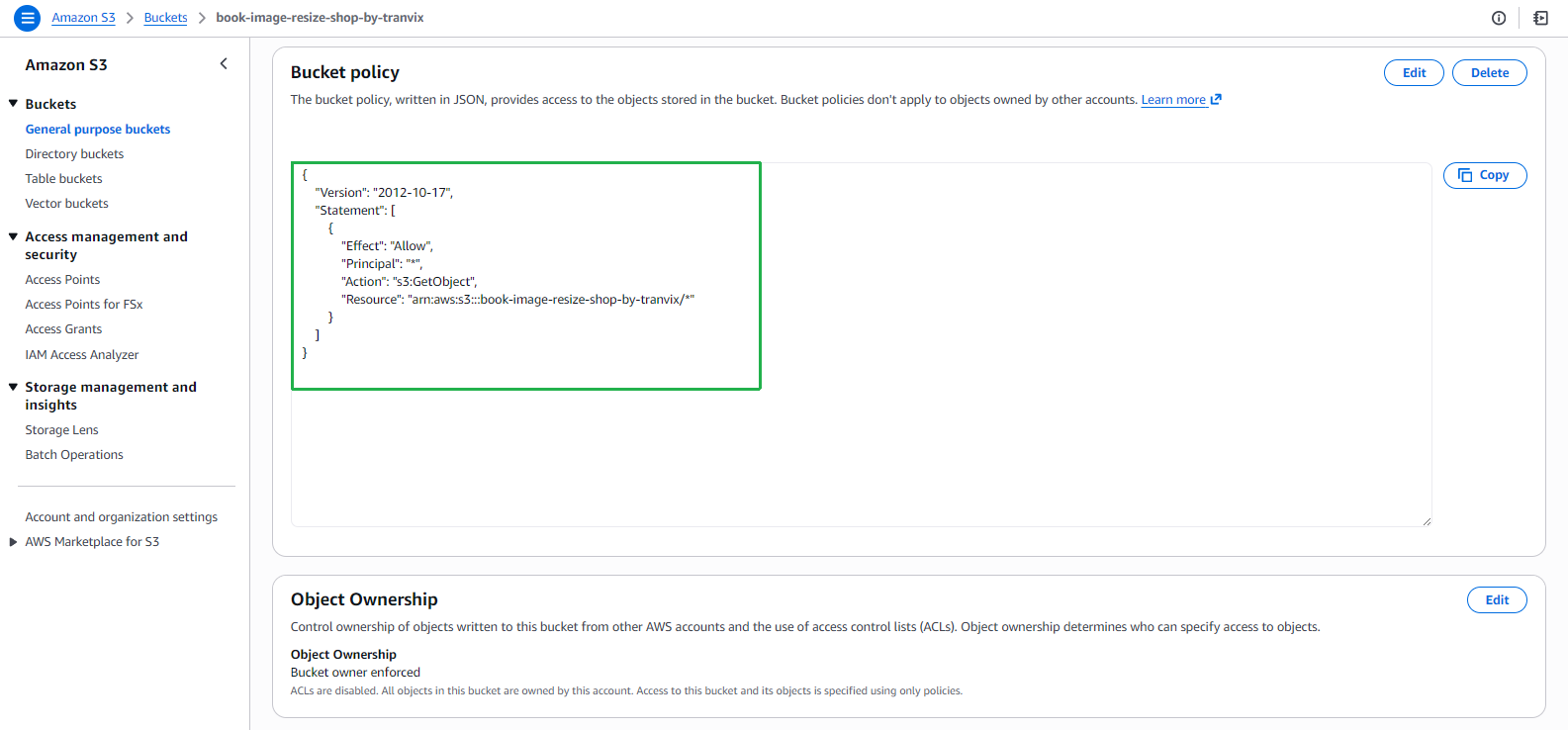 Bucket Policy JSON