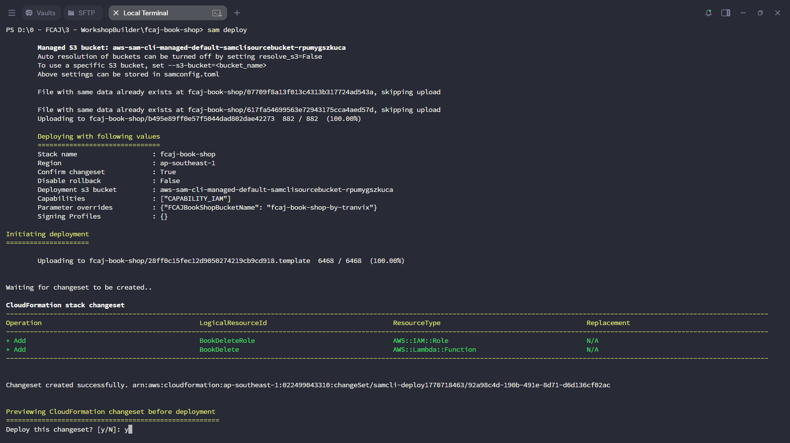 SAM Deploy - Changeset