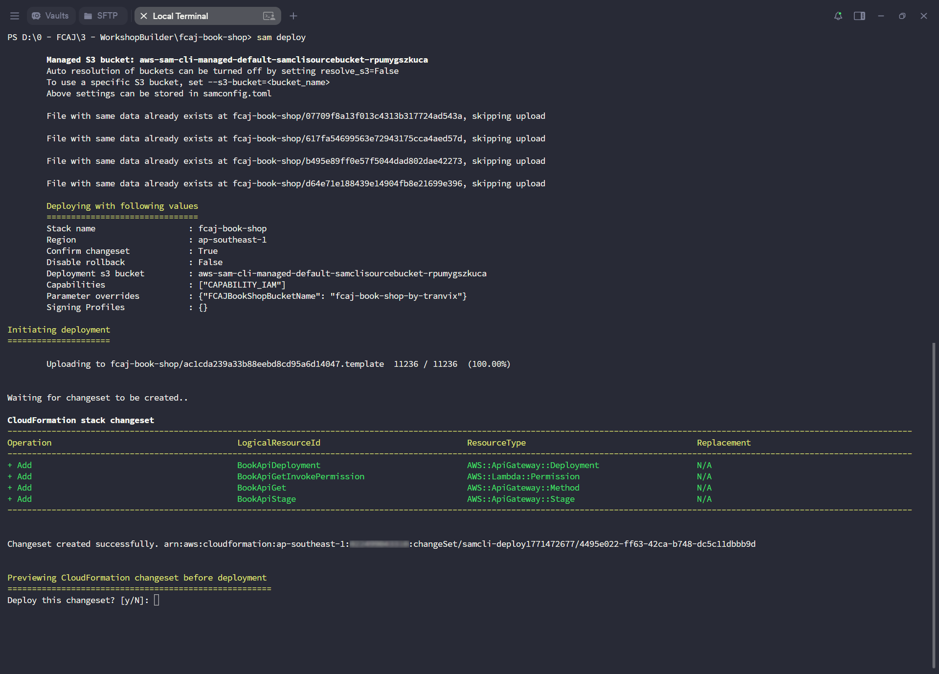 SAM Deploy - Changeset