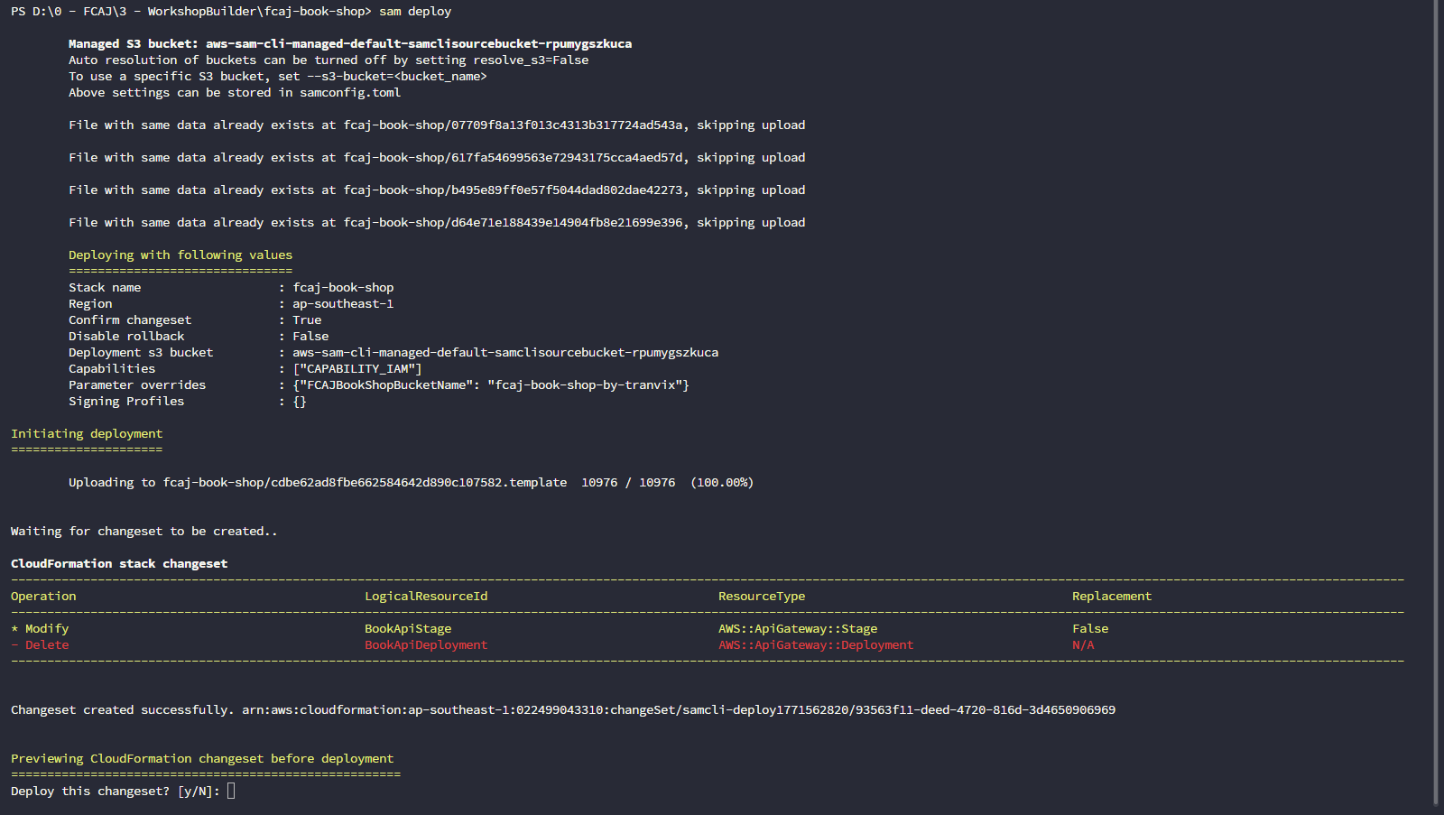 SAM Deploy - Changeset Phase 1