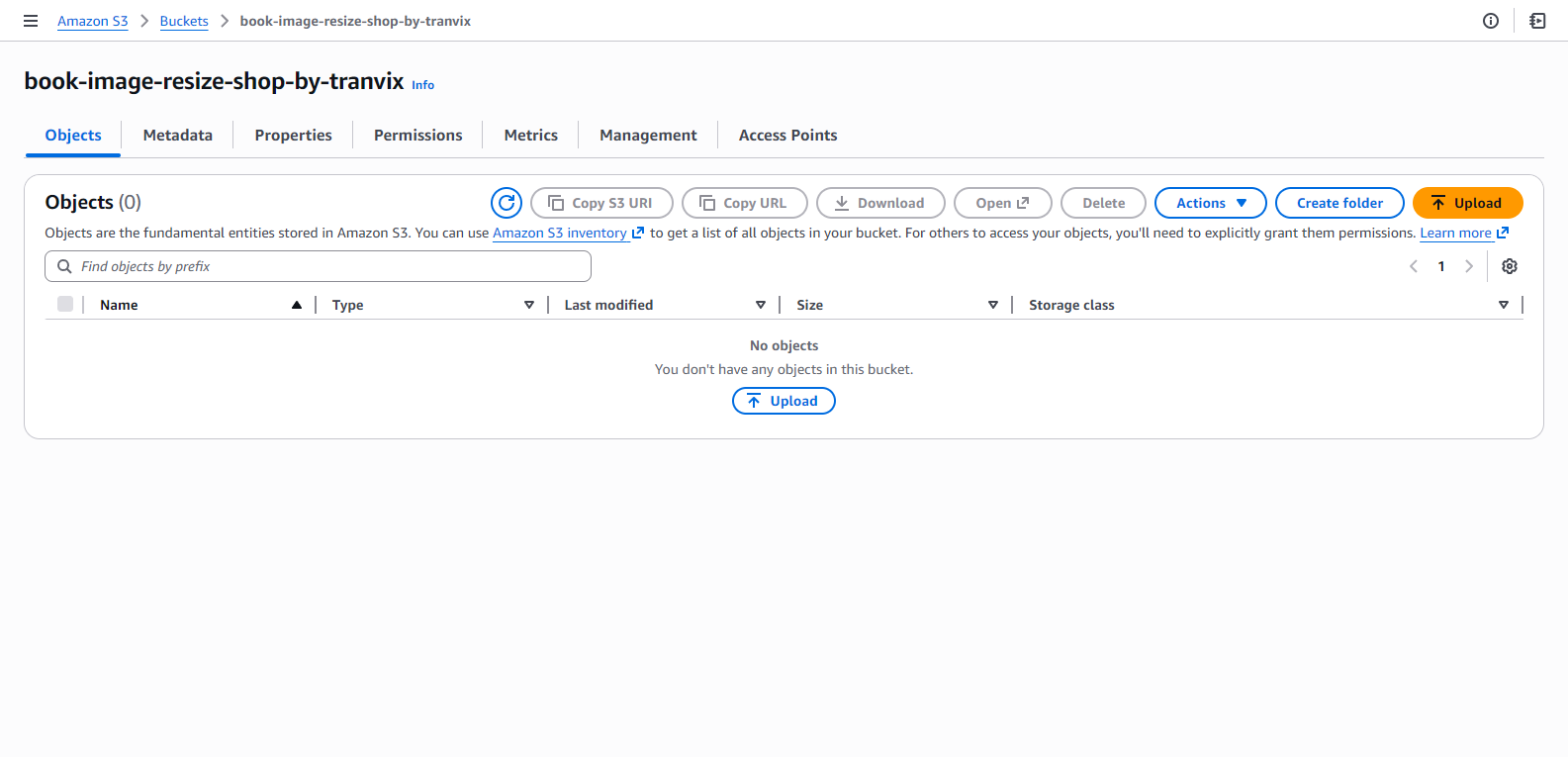 S3 - book-image-resize-shop-by-tranvix bucket is now empty