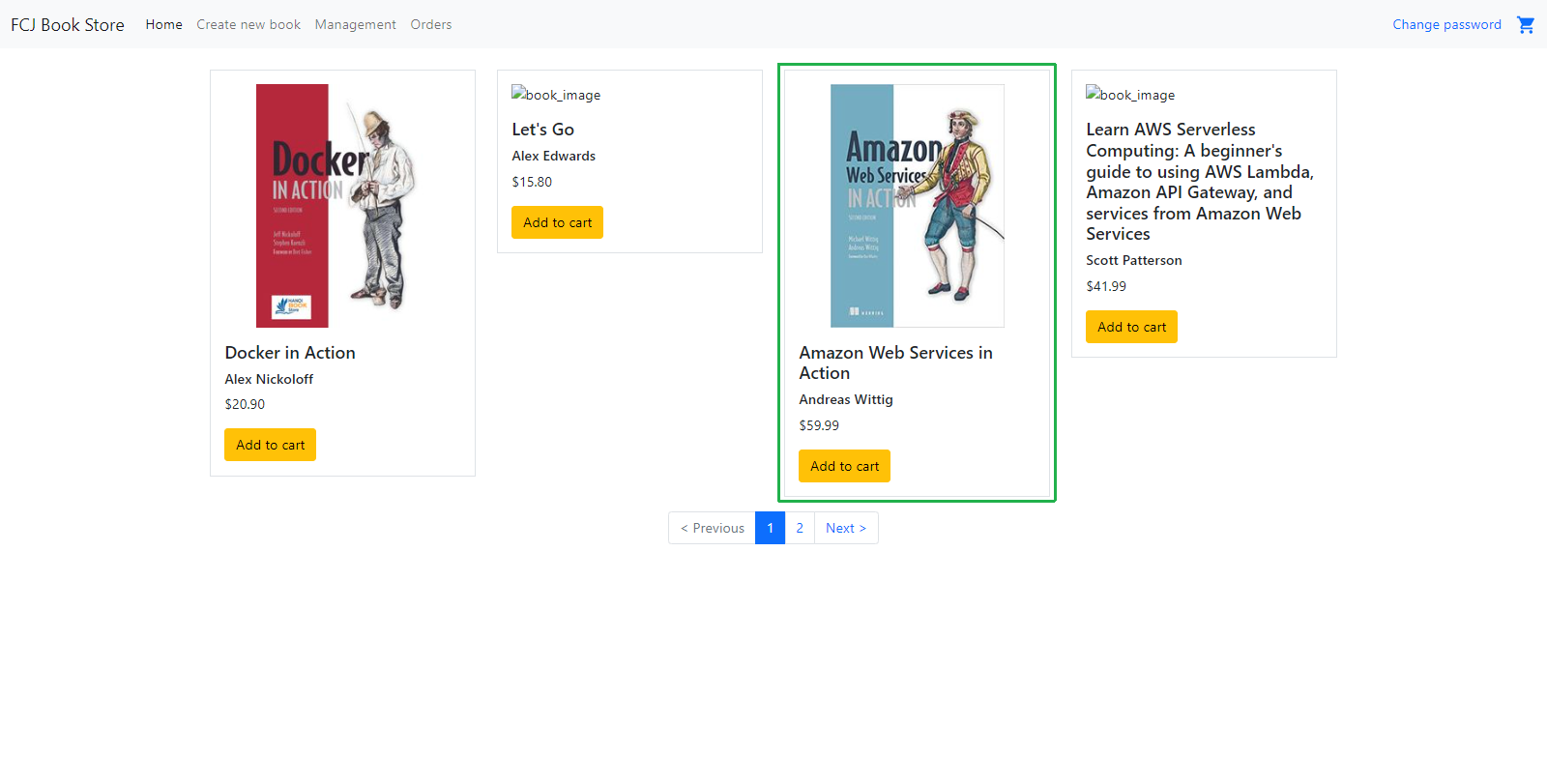 FCJ Book Store - Home: new book Amazon Web Services in Action with cover image